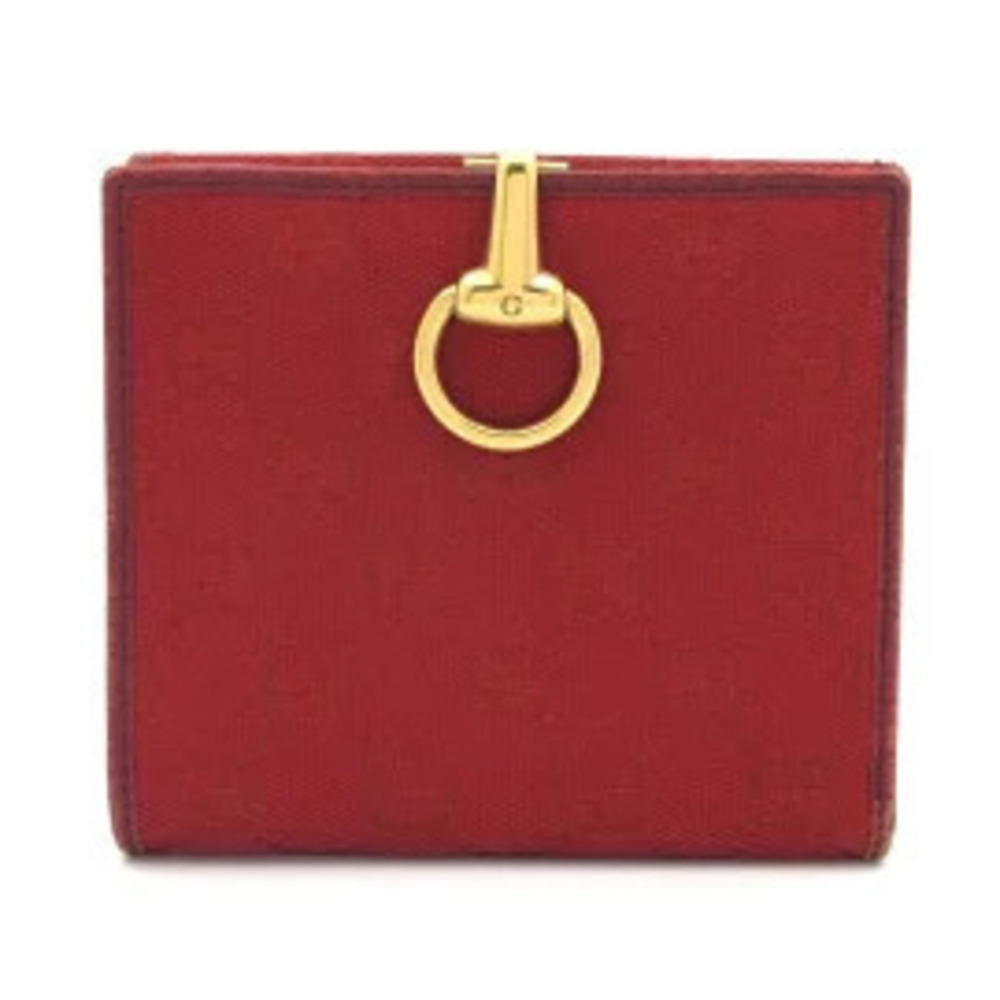 Gucci Icon Bit GG Bi fold Wallet Red Leather